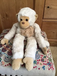 Vintage Gina Cream Brown Monkey Chimpanzee Floppy Plush Soft Toy 14” - Picture 1 of 7