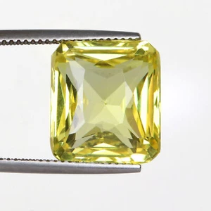 Large Yellow Citrine 16. Carat Emerald Cut Loose Gemstone For Ring - Picture 1 of 6