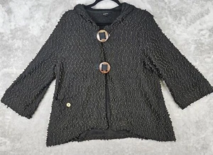 Kaktus Womens Cardigan XL Brown Art To Wear Lagenlook Textured Boho Hooded Top - Picture 1 of 9