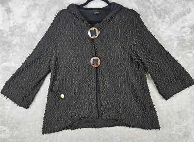 Kaktus Womens XL Cardigan Brown Art To Wear Lagenlook Career Wear Boho Hooded - Image 1 of 4