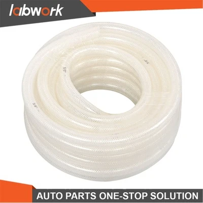Labwork Heavy Duty 50ft Braided PVC Hose 5/8" ID x 7/8" OD, High Pressure Clear - Image 1 of 4