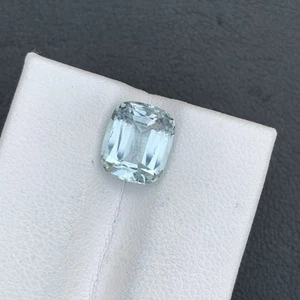3.28 CT Natural Aquamarine Cushion Shape Loose Gemstone From Skardu Pakistan - Picture 1 of 13