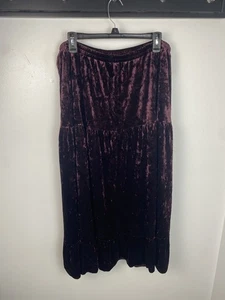 Vintage Velvet 1X Maxi Skirt Purple Whimsygoth Y2K Bohemian Gypsy - Picture 1 of 10