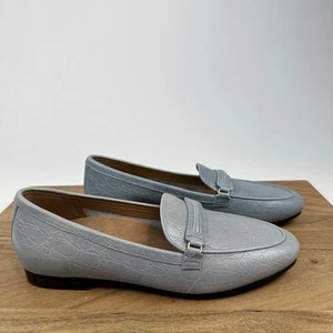 Nuevo Mujer Vionic Newport Azul Cuero de Cocodrilo Repujado Penny Mocasines Zapatos Talla 7 - Imagen 1 de 8