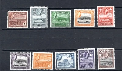 Antígua: 1963, Queen Elizabeth Definitive, reimpressões alteradas marca d'água, MLH - Imagem 1 de 2