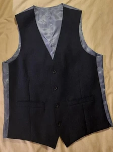 French Connection - Waistcoat - Dark Blue + Light Blue Lining - Slim Fit - Picture 1 of 3
