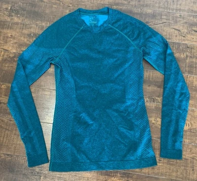 FIGS Salta Seamless Long Sleeve Underscrub Women's XS Shirt Teal Blue Active - Image 1 of 4