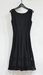 Gebrauchtes ärmelloses Strickkleid Alaia Saum Cutout Design Damen Größe 36 Farbe Schwarz - Bild 1 von 3