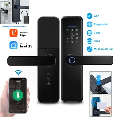 Smart Fingerprint Digital Door Lock Electronic Anti-Theft Lock Password Unlock - Image 1 of 4