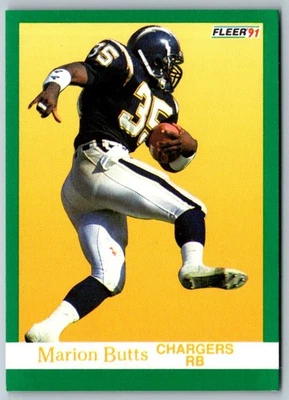 1991 Fleer Marion Butts #171 San Diego Chargers Football Card - Image 1 of 2
