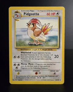 Pokémon TCG - PIDGEOTTO - 22/102 - RARE - UNLIMITED - BASE SET 1999 - WOTC - MP - Picture 1 of 4