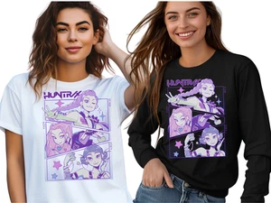 T-shirt Kpop Demon Hunters regalo per donna, camicia manga Jinu, spilla Kpop Huntrix, - Foto 1 di 36