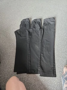 Boys Black School Trousers Age 7-8 Years George Adjustable Waist - Picture 1 of 1