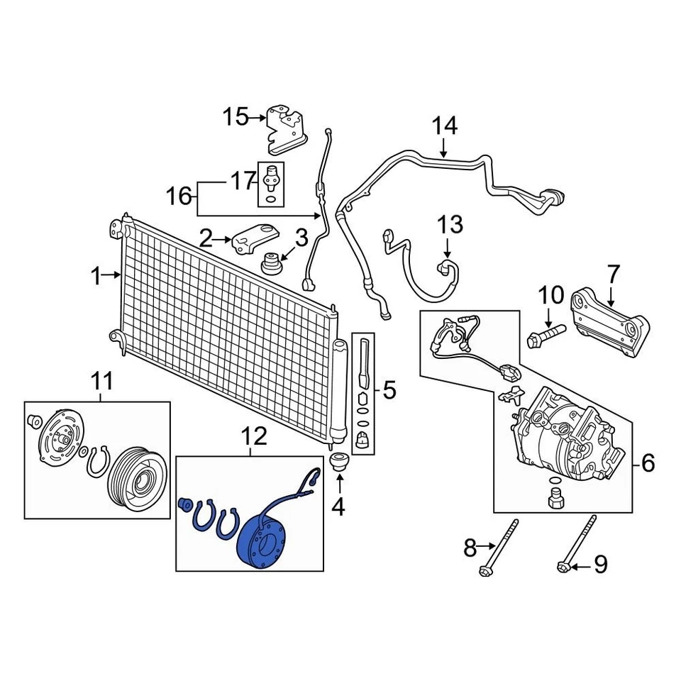 For Acura TSX 2004-2008 Acura 38924RBA006 A/C Compressor Clutch Coil Foto 1 de 1