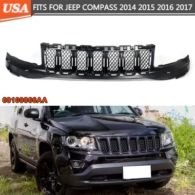 For 68109866AA Jeep Compass 2011-17 Front Bumper Grille Cover Insert Black New - Image 1 of 4