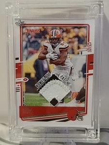 🔥  NICK CHUBB 2022 JERSEY FUSION FOOTBALL GAME USED NAMEPLATE PATCH 21/25🔥 - Picture 1 of 6