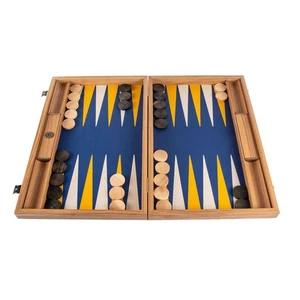 Manopoulos Premium Leatherette Royal Blue Backgammon Set (UK) - Picture 1 of 6