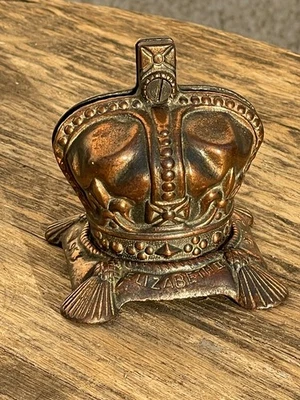 VTG June 2 1953 Queen Elizabeth II Coronation Crown Cast Iron Coin Bank England - Image 1 of 4