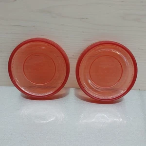 Menge 2 Rubbermaid Behälter Ersatz Deckel NUR zum Anschrauben 10Q7 Rund Rot 4,5" - Bild 1 von 7