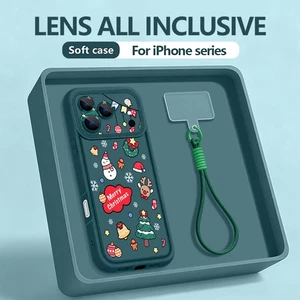 For iPhone 17 16 Pro Max 15 14 13 12 11 Merry Christmas Hand Strap Case Cover - Picture 1 of 16