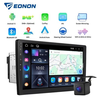 Android 13 2Din Car Stereo 10.1" Wireless CarPlay GPS Navigation HD Touchscreen - image 1 of 4