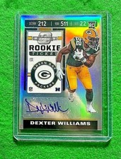 DEXTER WILLIAMS PRIZM AUTO ROOKIE TICKET CARD PACKERS 2019 CONTENDERS OPTIC RC 
