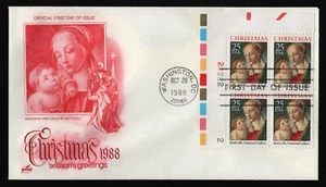 #2399 25c Madonna und Kind - Teller Block, Kunsthandwerk FDC **ALLE 5 = KOSTENLOSER VERSAND ** - Bild 1 von 1