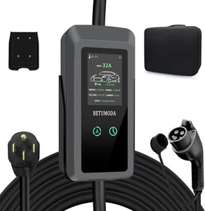Level 2 EV Charger, 32 Amp, Portable Charger for Home and J1772, 25ft Cable, - Picture 1 of 7