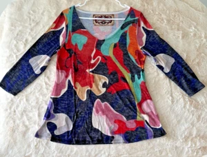 Blusa Amma Design Medium Astratta Full Color Retrò Vintage made in LA M taglia - Foto 1 di 9