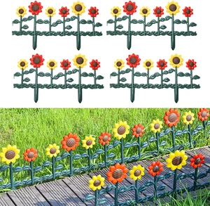 Plastic Edgings Garden Picket Fence - Grass Lawn Flowerbeds Plant Borders - Deco - Picture 1 of 8