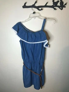 Neu mit Etikett Mädchen Strampler Justice Größe 20 blau mit Spitze - Bild 1 von 9