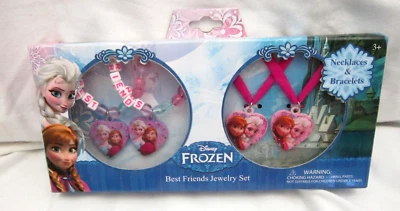 Disney Frozen Elsa&Anna 2 Dijes Mejores Amigos Pulseras y 2 Collares Corazón-¡NUEVO! Foto 1 de 4