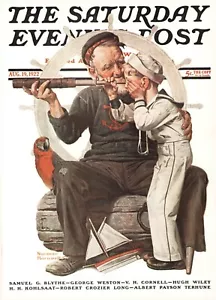 1922 AUG 19 Ship Ahoy NORMAN ROCKWELL SATURDAY EVENING POST COVER ART PRINT - Picture 1 of 3