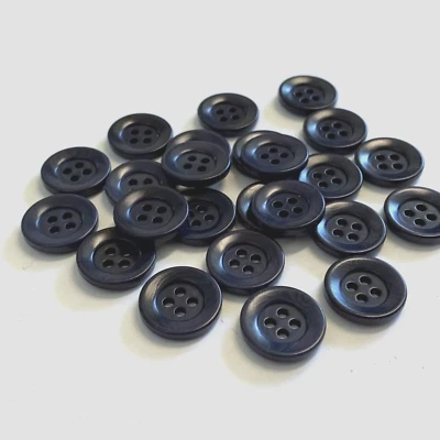 24 Buttons Dark Navy Blue Plastic 4-Hole 15 mm Sew Through Sewing #BK76 - Image 1 of 4