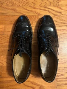 Johnston Murphy Heritage elegante Herrenschuhe schwarz Leder Budapester Oxford-Schuhe 11,5 D - Bild 1 von 9