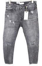 SCOTCH & SODA Dean Men Jeans W32/L34 Grey Loose Taper Distressed Non-Stretch
