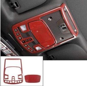 2x Front Reading Light Lamp Panel Trim Cover For Ford F150 2015+Red Carbon Fiber - Picture 1 of 7