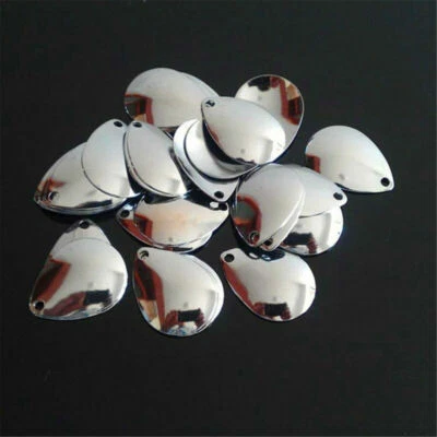 50x Angeln Flattie Attractor Spinner Blades Glatte Nickellöffel Scholle Silber - Bild 1 von 4