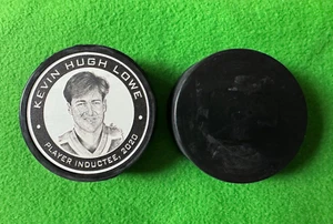 Oilers Kevin Lowe Hockey Hall of Fame Retirement Night Souvenir Puck EDMONTON - Picture 1 of 1