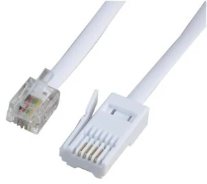 RJ11 to BT Plug (431A) Crosswired Lead, White, 3m - PSG04207 - Bild 1 von 1