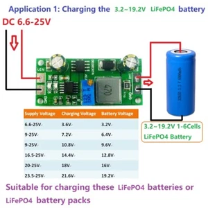  1-6S LiFePO4 Battery Charger Module 3.2V 6.4V 9.6V 12V 12.8V 16V 19.2V - Picture 1 of 10
