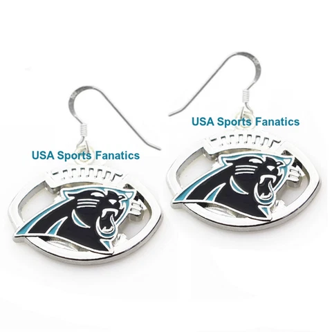 Carolina Panthers Football Logo Pendant Earrings With 925 Earring Wires Cover