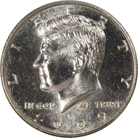 1999 P Kennedy Half Dollar BU Uncirculated Mint State 50c US Coin Collectible Cover