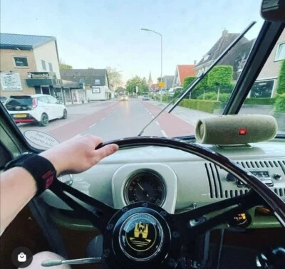 Lenkrad für VW Splitscreen Stealth Schwarz Wolfsburg Holzrahmen 17 " AAC253 - Bild 1 von 4