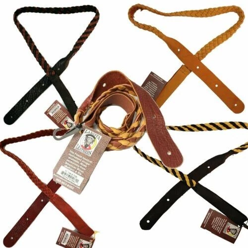¡Correas de mandolina de cuero de alce espiga trenzadas LAKOTA LEATHERS! ¡Hecho en nativo! Foto 1 de 1