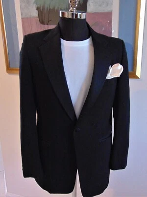 SAKS 5TH AVE BILL BLASS 40 R ONE BUTN BLK TUXEDO FORMAL JACKET SLEV 31 L 30 1/4 - Image 1 of 4