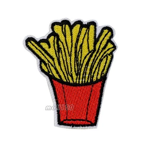 French Fries shape Embroidered Sew Iron on Patch Badge Patches Sewing Applique - Picture 1 of 1