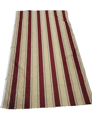 READ DESC - Waverly CAPULET STRIPE Tan/Gold Burgundy Damask Fabric 2.5yds - Image 1 of 4
