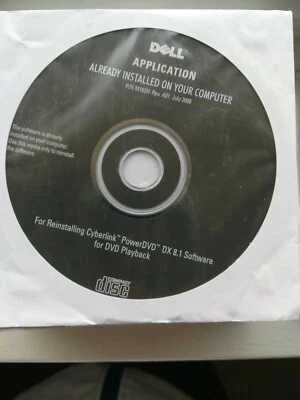 Dell reinstalling cyber link power dvd DX 8.1 software for dvd playback 2008 cd  - Image 1 of 3
