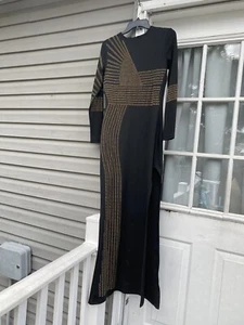 Damen-Maxikleider Langarm formell Party Abend heiß Bohren offene Gabel - Bild 1 von 10